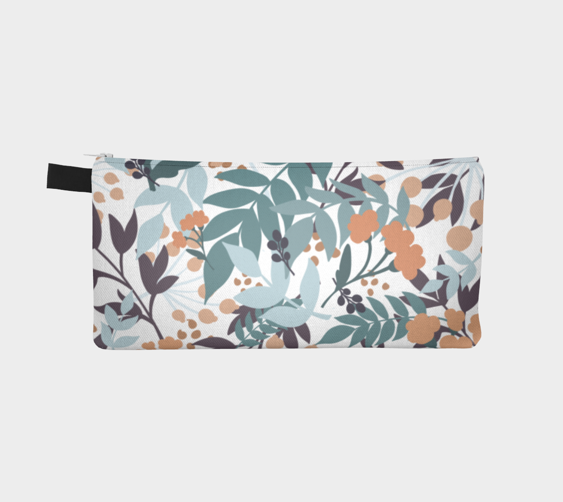 Teal Leave Pencil Case