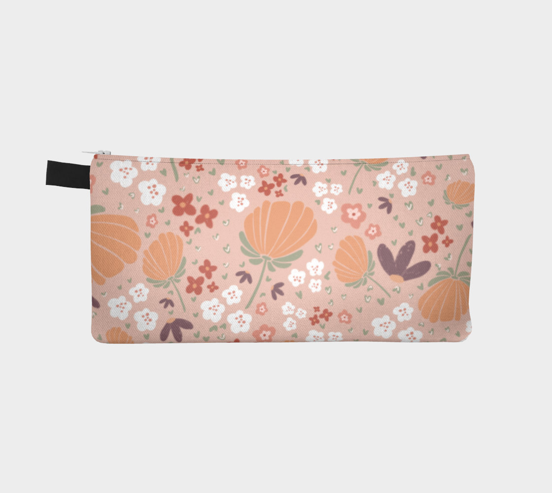 Peach Flower Pencil Case