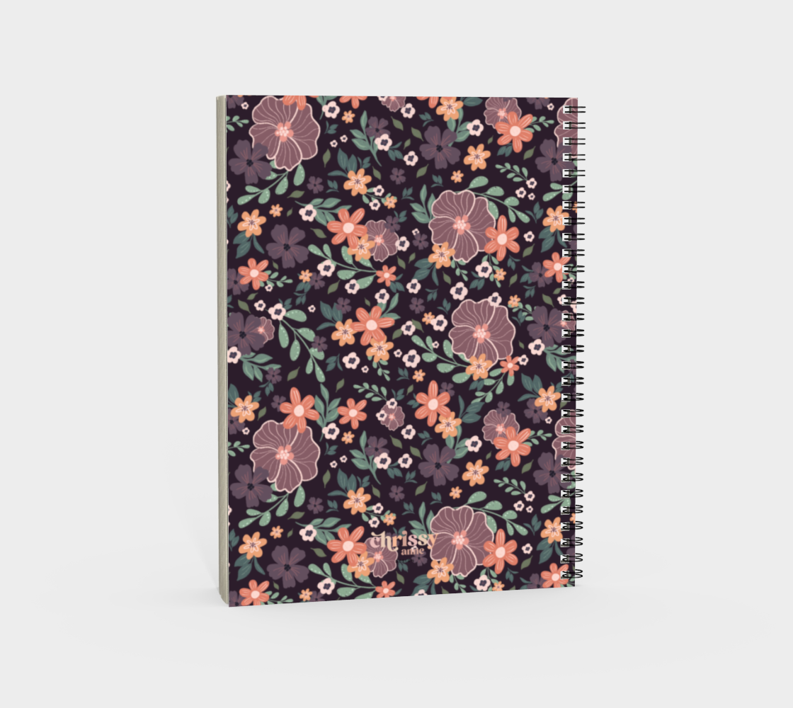 Purple Floral Spiral Notebook