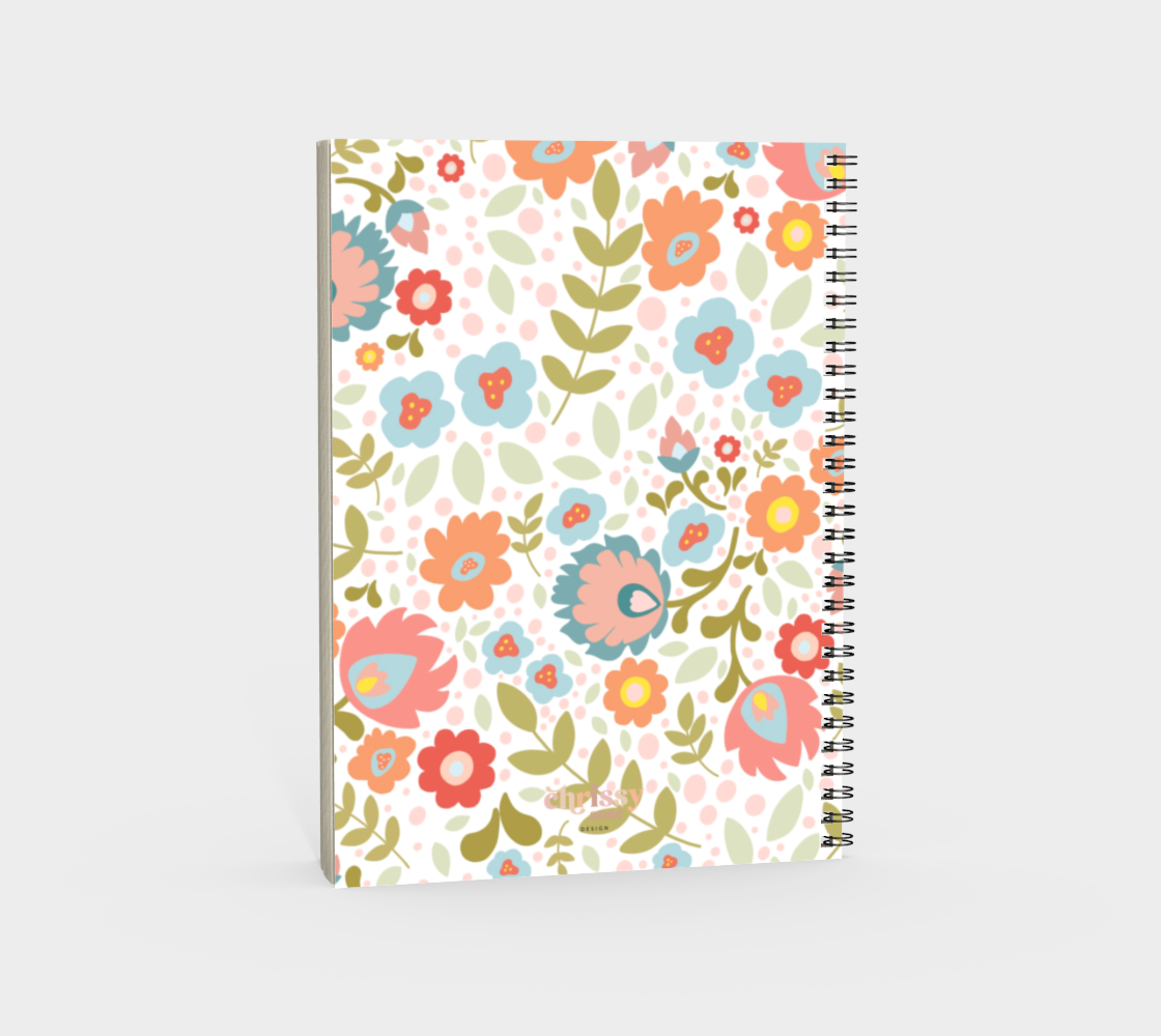 Spring Polish Folk Art Spiral Notebook