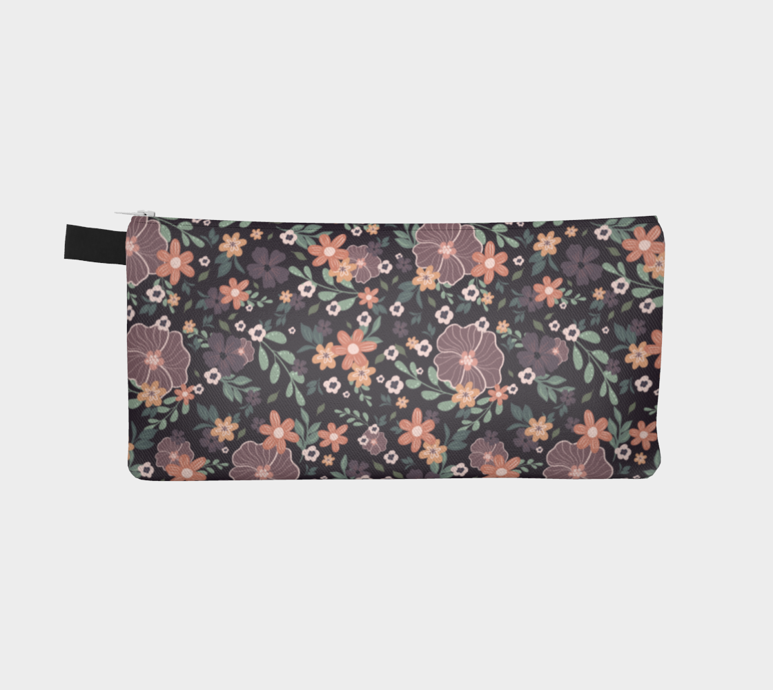 Purple Floral Pencil Case