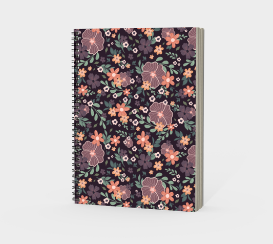 Purple Floral Spiral Notebook