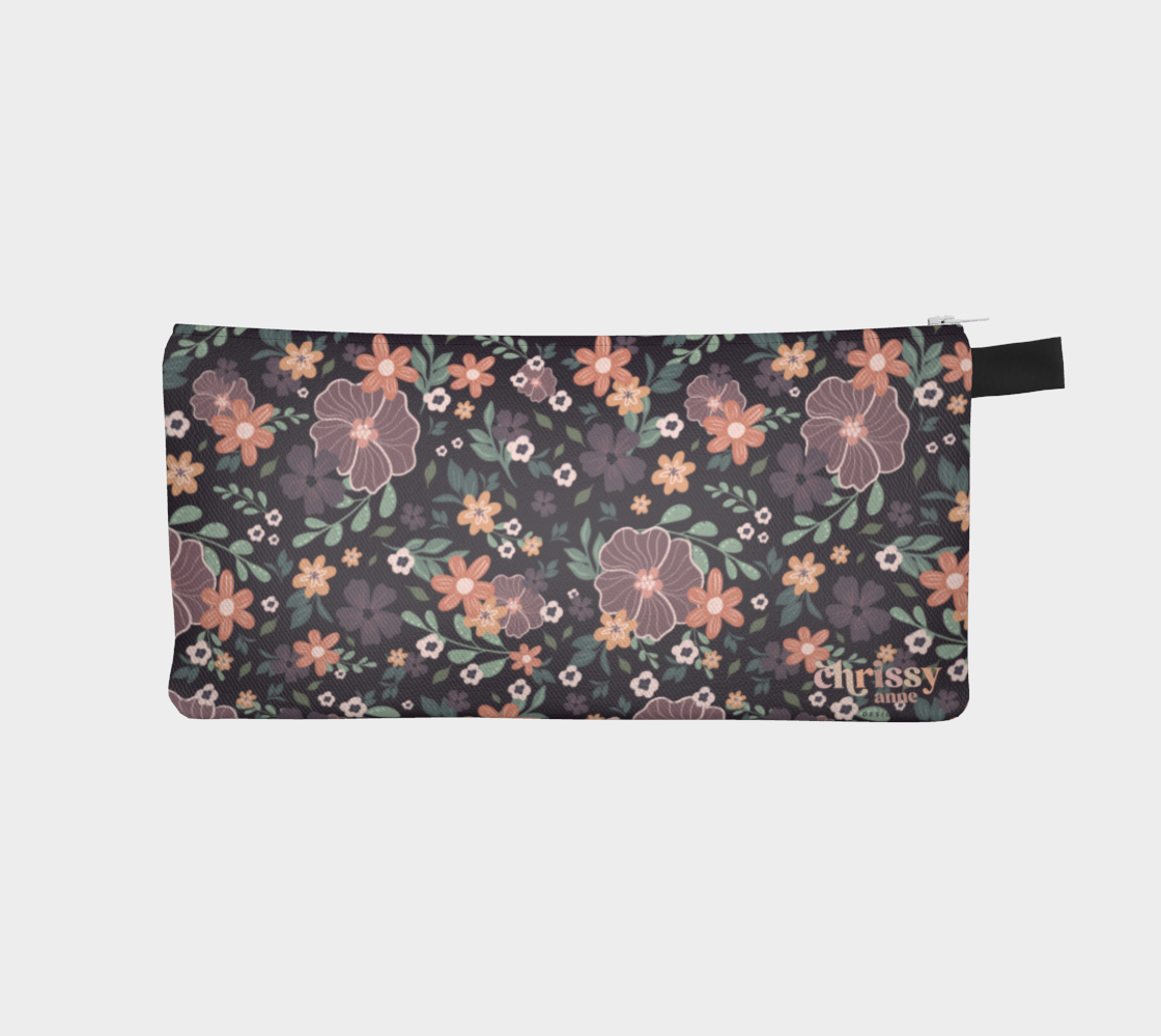 Purple Floral Pencil Case