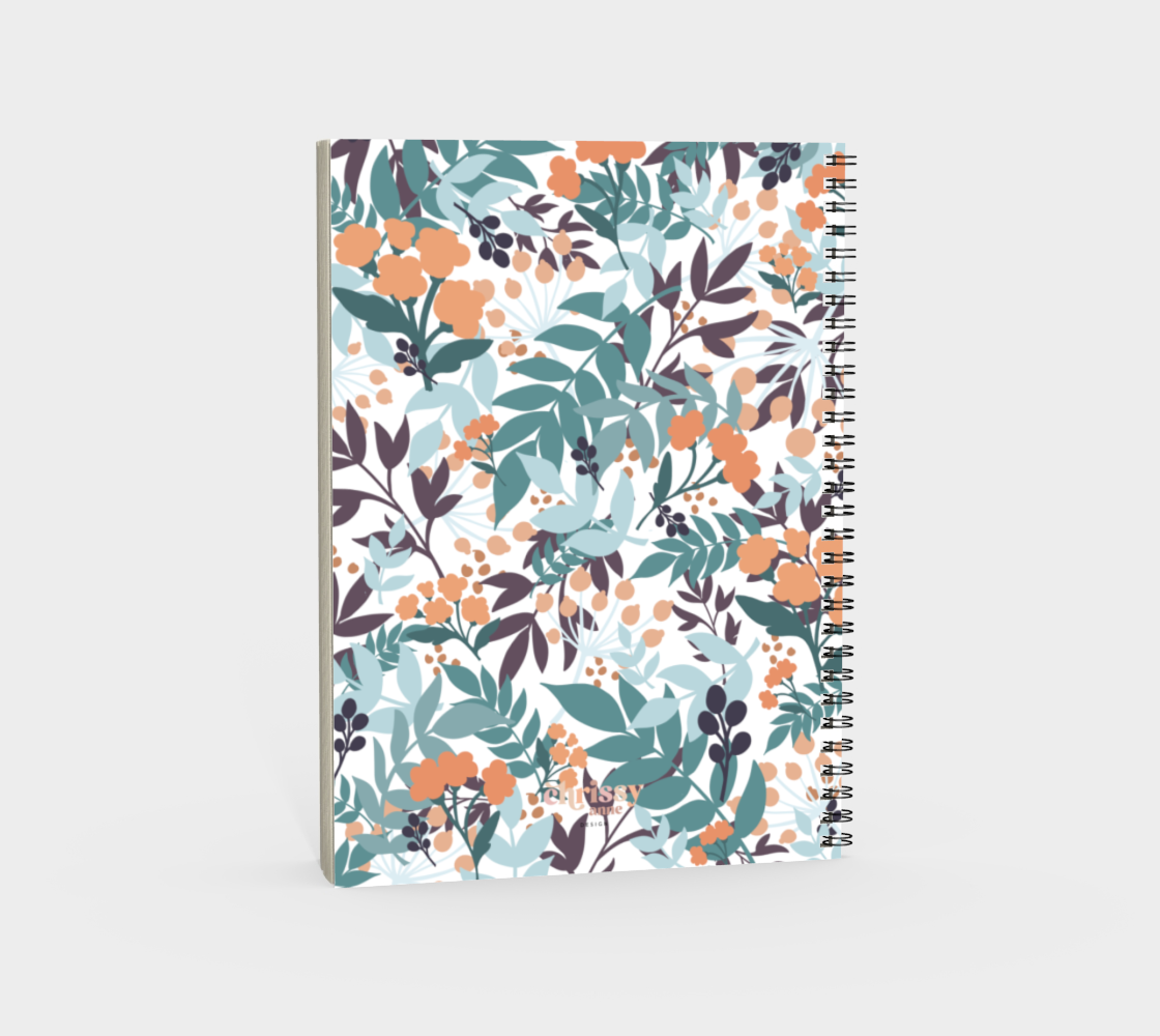 Teal Leaves Spiral Notebook