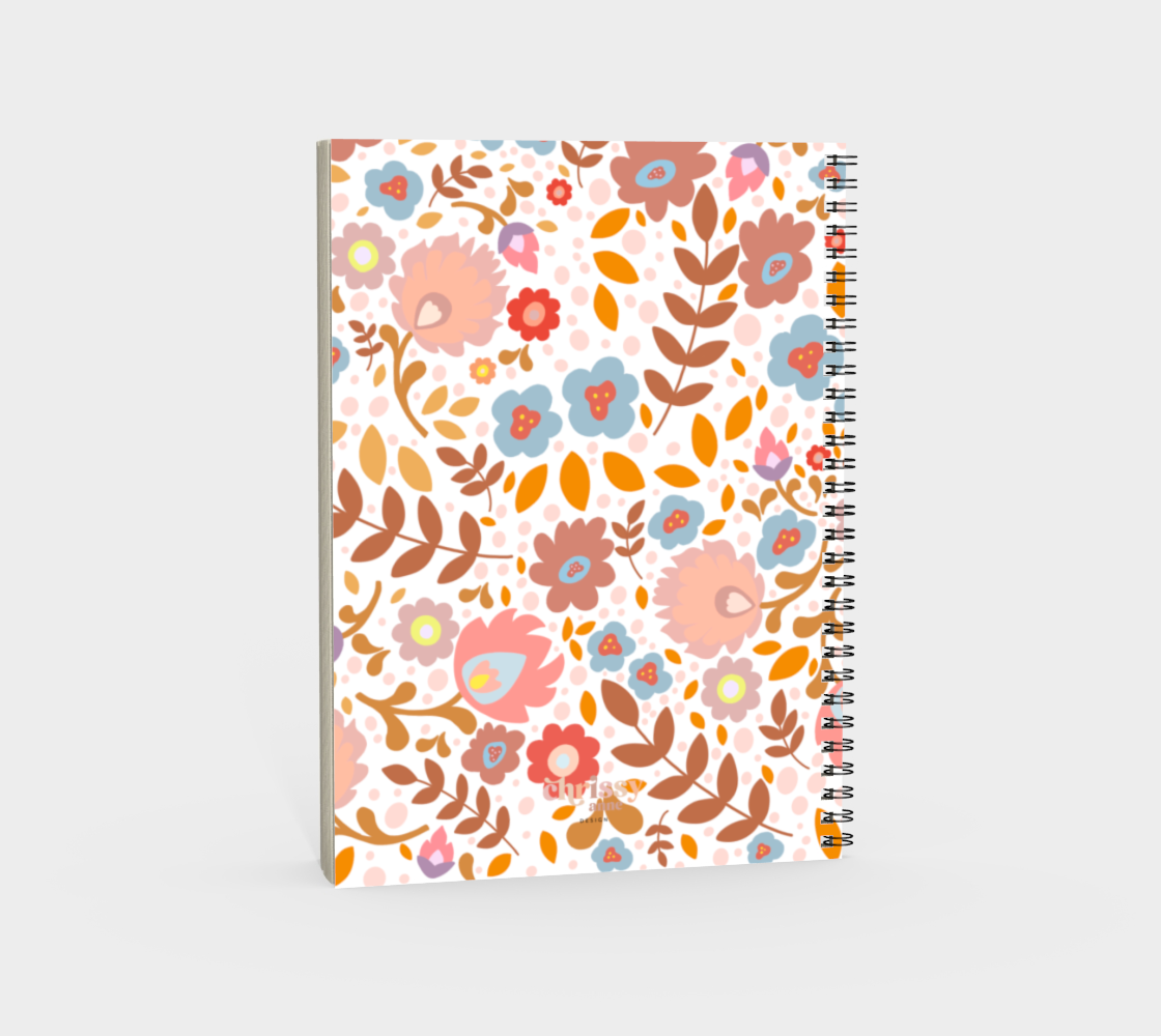 Autumn Polish Folk Art Spiral Notebook