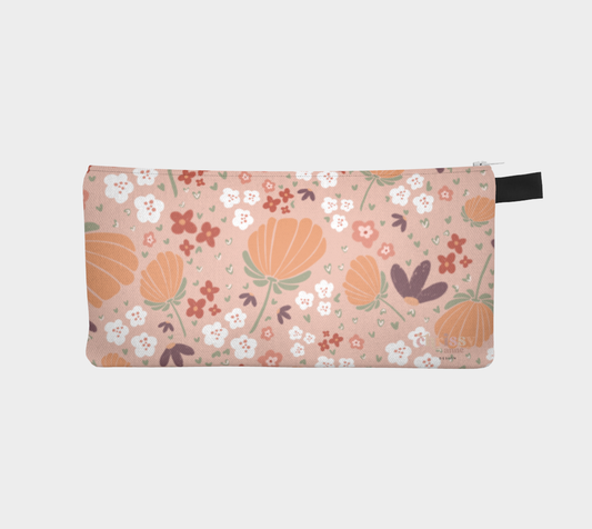 Peach Flower Pencil Case