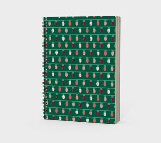 Christmas Lights Spiral Notebook