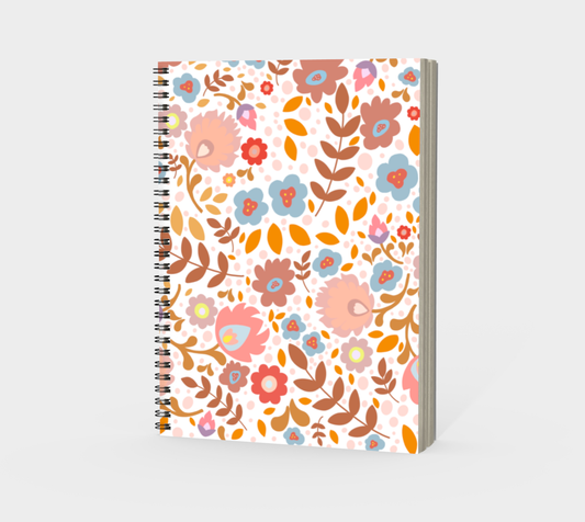 Autumn Polish Folk Art Spiral Notebook