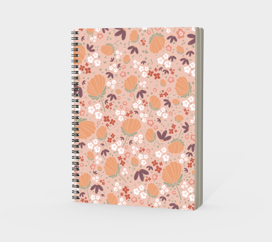 Peach Flower Spiral Notebook