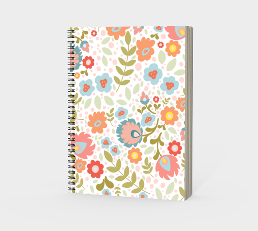 Spring Polish Folk Art Spiral Notebook